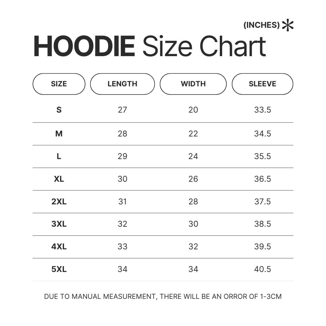 Hoodie Size Chart - VanossGaming Merch